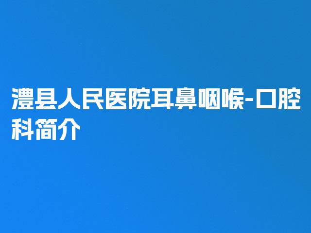 澧县人民医院耳鼻咽喉-口腔科简介